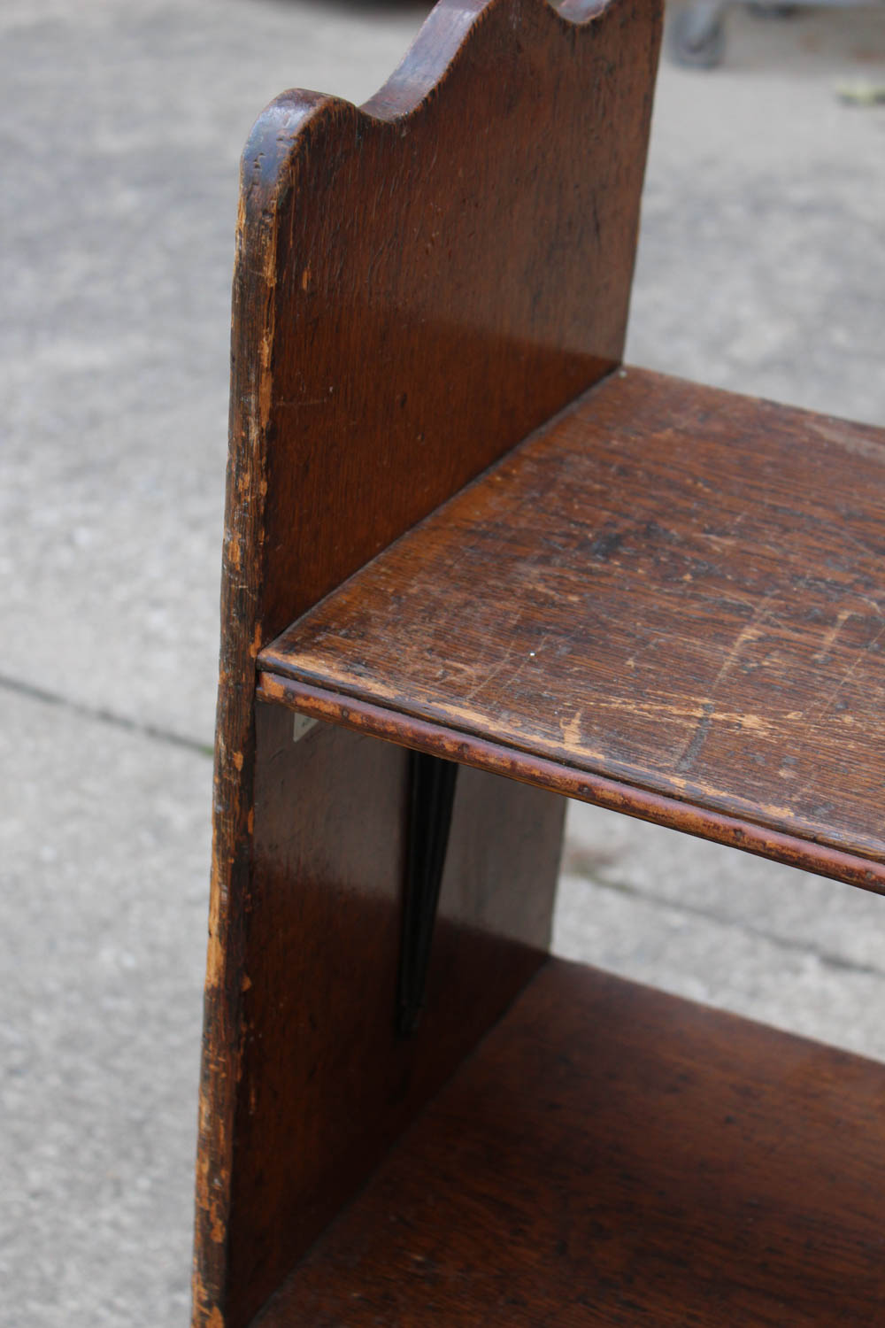Antique Oak Rolling Library Cart EBTH
